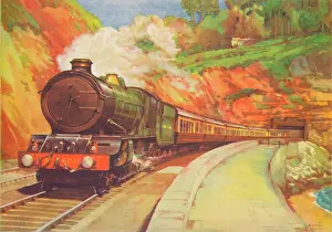 Public Transport Prints: Cornish Rivera Limited, G.W.R. near Dawlish, 1940