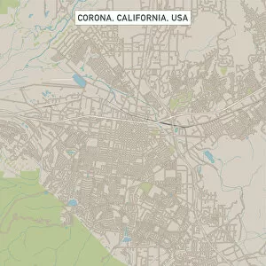 Computer Graphic Collection: Corona California US City Street Map