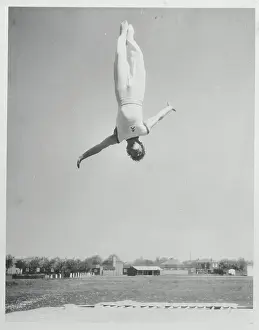 Corporal Jumping Through Mid-Air