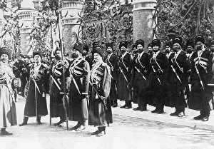Cavalry Prints: Cossacks Standing in Rows