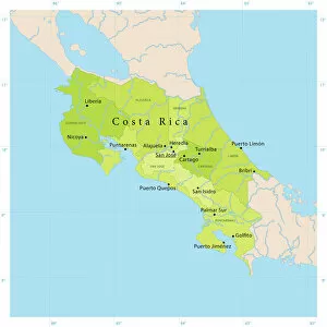 Images Dated 26th November 2017: Costa Rica Vector Map