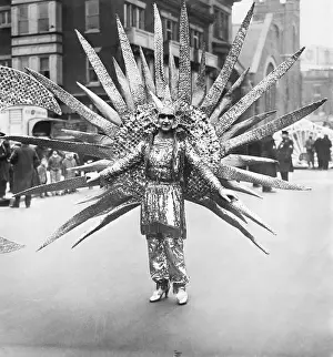 Strange Prints: Costumed Man in Mummers Parade
