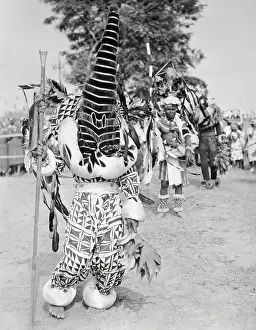 Nigeria Prints: Costumed Nigerian Tribesman