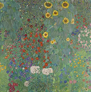 Gardens Prints: Cottage Garden With Sunflowers