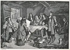 Scotland And Ireland Prints: Council Members Discussing War Plans with William of Orange