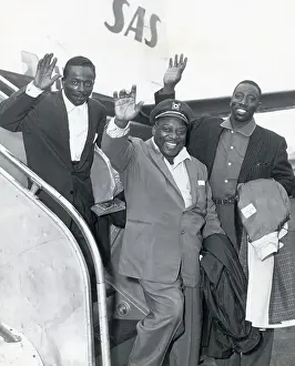 Airport Prints: Count Basie And Musicians Board Plane
