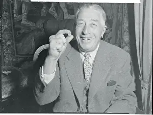 Count Felix Von Luckner Holding a Pfennig Piece