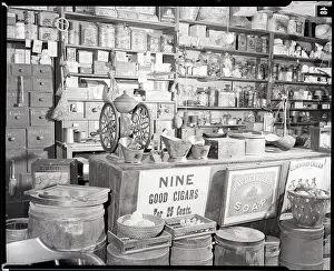 Counter Prints: Counter Of A Country Store with Goods