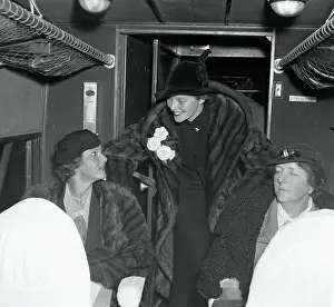 Countess Caroline Zarnardi Landi with Mother and Katharine Hepburn Traveling Together