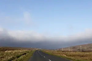 Province Prints: Country road with low clouds, Achill Island