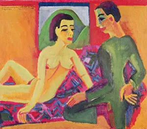 Prints of Musee National d Art Moderne, Centre Pompidou, Paris, France Raw Rhythms: The Electric World of Ernst Ludwig Kirchner: The Couple, 1923 (oil on canvas)