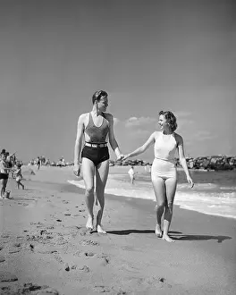 Girlfriend Prints: Couple in Bathing Suits at the Beach