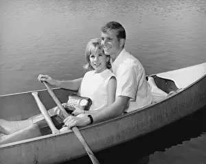 Mid Adult Couple Prints: Couple in canoe