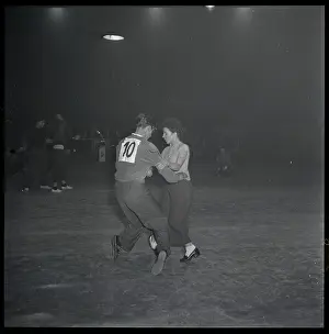 Jitterbug Prints: Couple Dancing In Compettion
