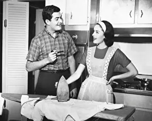Couple ironing