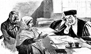 Images Dated 22nd June 2017: Couple in front of the judge argueing
