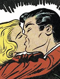 Bachelor Prints: Couple Kissing