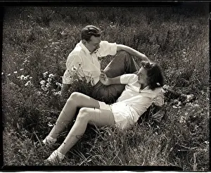 Wildflowers Prints: Couple Lying in Field