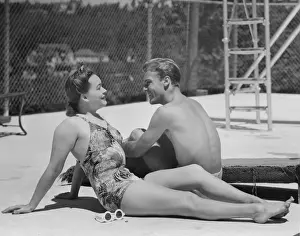Couple at poolside