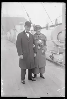 Couple Posing on Ship Deck