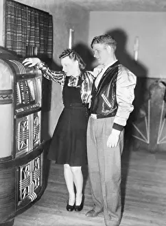 Ohio Prints: Couple Standing In Front Of Jukebox