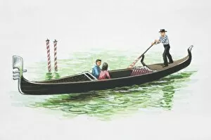 Images Dated 16th May 2006: A couple travelling in an Italian Gondola