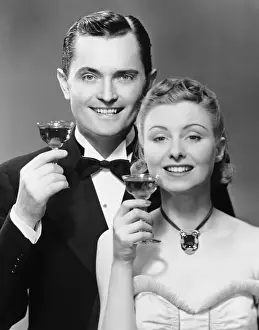 Couple w / champagne glasses