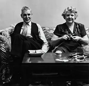 Tv Broadcasting Prints: Couple Watching TV