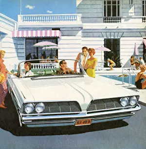 Headlight Prints: Couple in White Car