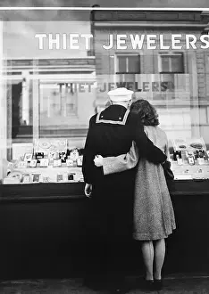 Couple Window-Shopping For a Ring