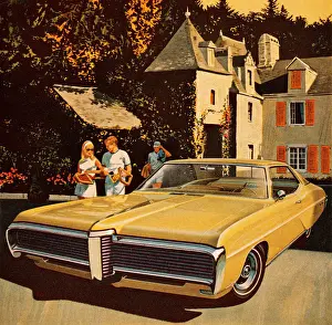 Driveway Prints: Couple With Yellow Car