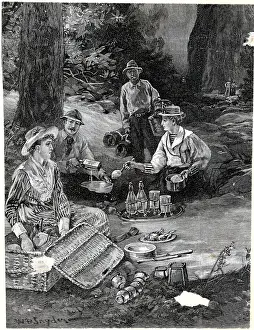 Picnic Prints: Two Couples On A Picnic