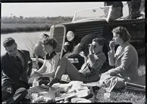 Photographers Model Prints: Two Couples Picnicking
