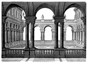 Images Dated 2nd December 2017: Court of the Palazzo Borghese at Rome. Built by Martino Lunghi towards the end of the 16th century