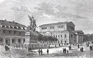 Hessen Prints: The Court Theatre and the State War Memorial in Darmstadt in 1880