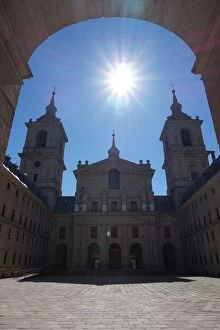 Images Dated 28th July 2015: Courtyard and FaAzade of Basilica El Escorial, San Lorenzo de El Escorial, Spain