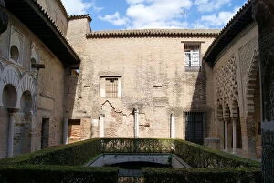 Courtyard of the Real AlcA┬ízar de Sevilla, Spain