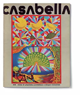 Magazine Prints: 'Cover of Casabella, N. 406, August 1975, 20th Century, graphic, 31 x 24, 5 cm'