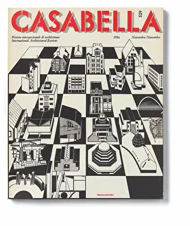 Magazine Prints: 'Cover of Casabella, N. 529, November 1986, 20th Century, graphic, 31 x 28 cm'
