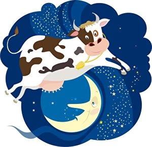 Images Dated 11th February 2018: The Cow jumped over Moon
