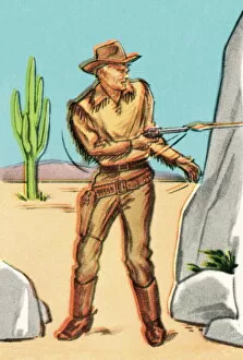 Images Dated 4th August 2003: Cowboy with gun