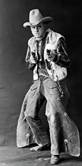 Chaps Prints: Cowboy Looking Directly At Camera
