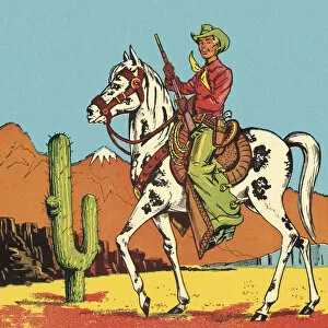 Wild West Gallery: Cowboy Riding a Horse