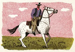 Ride Prints: Cowboy Riding a Horse