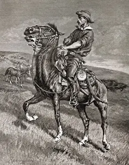 Frontiers Prints: Cowboy Riding Horse - In From The Herd