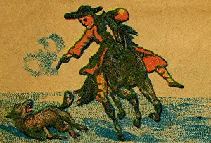 Plain Prints: Cowboy shooting dog
