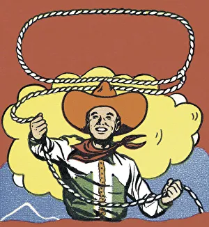 Aiming Gallery: Cowboy Throwing a Lasso