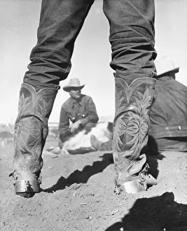 Cowboy Wearing Cowboy Boots with Spurs
