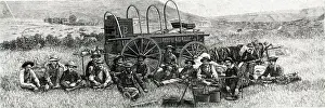 Prairie Prints: Cowboys On The Praiie At Dinner Time