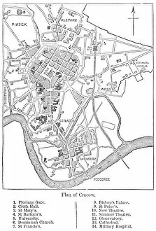 Images Dated 1st October 2017: Crakow city plan 1884